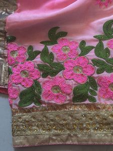 Pink Floral Embroidered Indian Lehenga Set