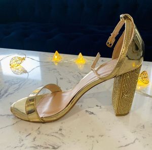 CATWALK Golden Shimmering Block Heels