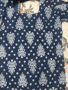 Blue & White Printed Kurti