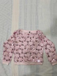 Pink Sequin Sweater