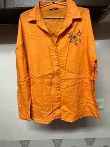 Orange Embroidered Shirt
