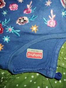 Cute Blue Embroidered Top