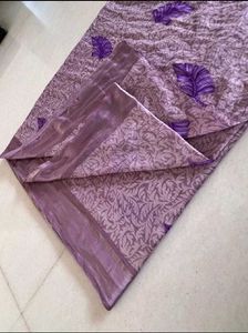 Lavender Purple Soft Saree With Blouse