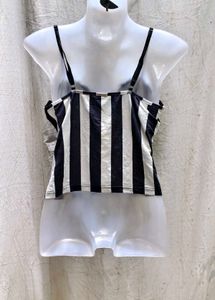 I. Striped Lace Cami Top