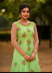Elegant Green Embroidered gown