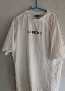 U.S. Petrol White Graphic Tee|OVER SIZED