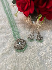 Mint Beaded Necklace Set