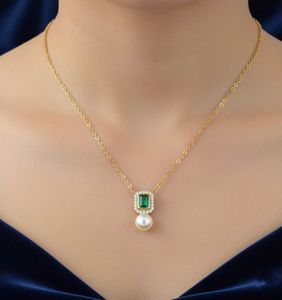Emerald &amp; Pearl Necklace anti tennis