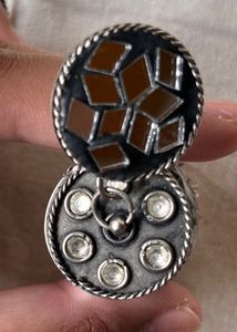 Heavy Mirror Work Jhumka Earrings