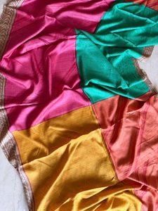 100% Pure Mulberry Silk Colour Block Saree