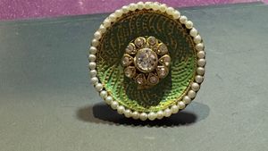 Green &amp; Pearl Statement Ring