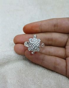 Pure Silver Turtle Square Ring 🩶 Unisex