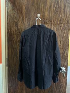 42/L Men Cotton Black Shirt
