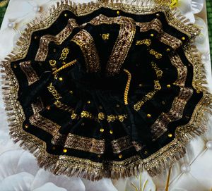 Krishna Dress fabric chandri cotton colour black