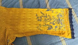 Mustard Kurta With Embroidery