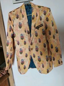 Men Floral Print Blazer 36 Sz