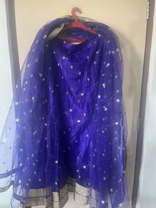 Purple Mermaid Net Sequinned Lehenga With Dupatta