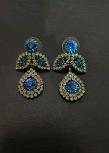 Blue and silver earrings