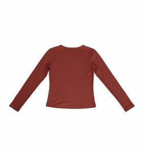 Cute Brown Long Sleeve Top