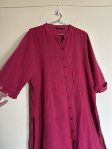 Maroon Button-Down Tunic