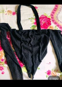 Black sweet Heart Detail Top