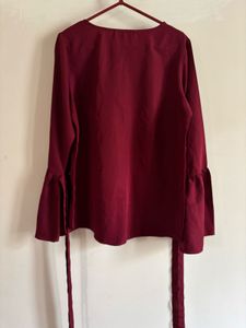 Maroon Pearl Embellished Top