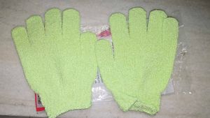Pair Exfoliating Body Gloves Bath Scrub