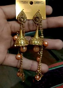 Gold Tone Jhumka Earrings