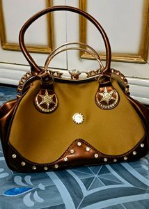 Leather Handbag Latest Partywear Stone Bag