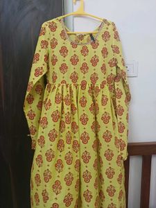 Yellow Printed Kurta