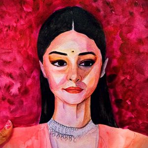 Ananya Pandey Watercolor Painting