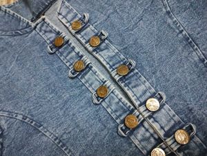 Denim Tunic Top with Button Detail