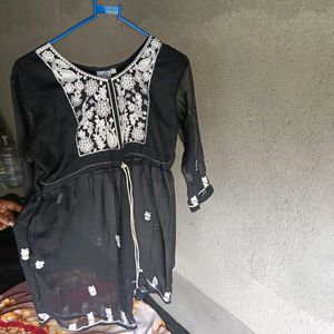 black Georgette top and tunic