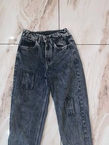 Acid Wash Patchwork Jeans