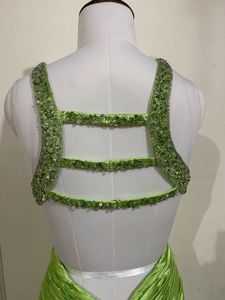 Lime Green Embellished Gown