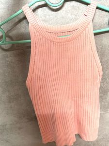 Peach Ribbed Tank Top