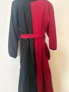 Two-Tone Midi Shirt Dress