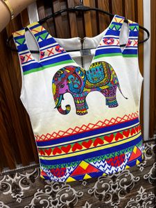 Elephant Print Top