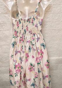 Floral Print Spaghetti Dress Medium Size