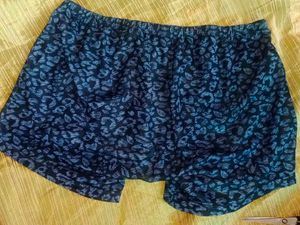 Blue Patterned Lounge Shorts