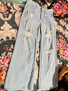 Ripped Wide Leg Jeans