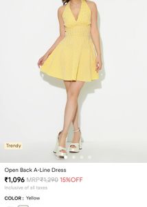 Yellow Gingham Halter Dress