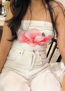 Pinterest-Inspired Flower Tube Top (XS)