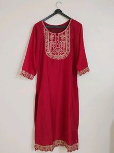 Red Festive Kurta - (Worn Only Once)