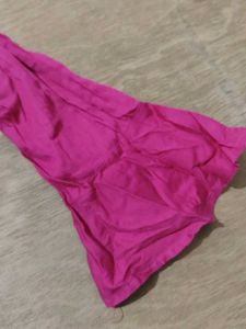 Magenta Top With Umbrella Sleeve And Embroidery
