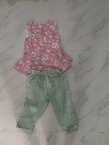 Girls&#39; Floral Top and Capri Set