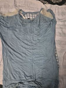Unique Blue Mesh Top