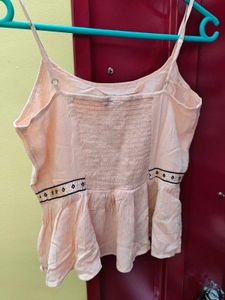 Peach Embroidered Top
