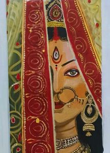 original Portrait Painting (oil+acrylic on canvas)