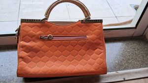 Stylish Orange Quilted Handbag